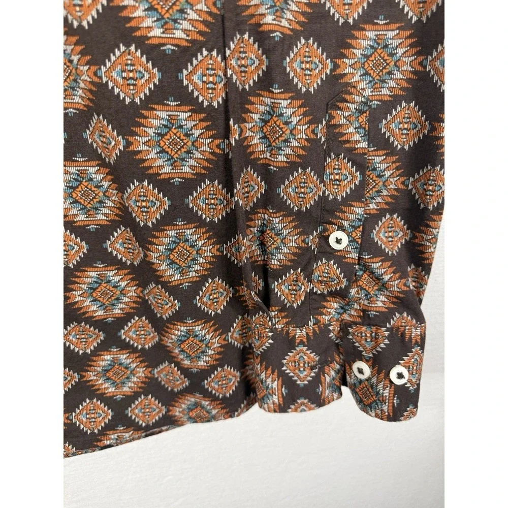 Cody James Button Down Long Sleeve Shirt Aztec Western Print Size Large - Picture 4 of 8